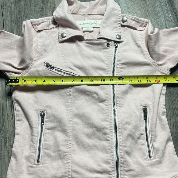 Treasure & Bond Light Pink Motorcycle Jacket, size xs - Picture 6 of 10